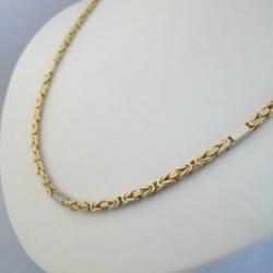 14 Karaat Gouden Konings Ketting met Gladde schakel 771-G