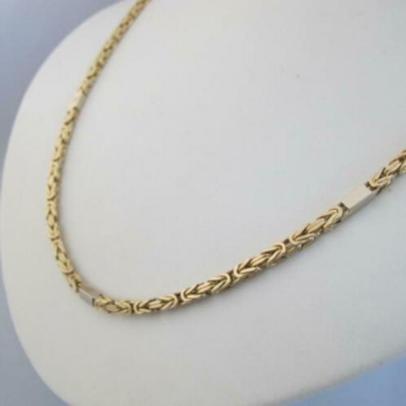 14 Karaat Gouden Konings Ketting met Gladde schakel 771-G