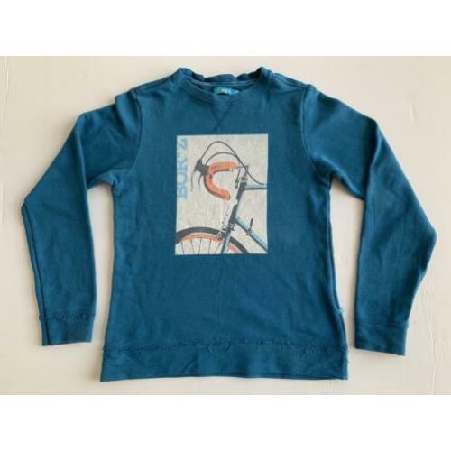 Borxz petrol crewneck met toffe racefiets plaat maat 146/152