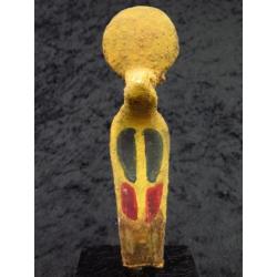 Egyptian wooden painted Uraeus cobra