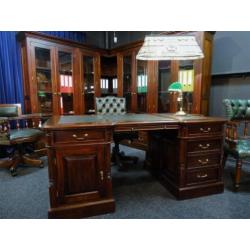 Chesterfield engels bureau 160x75 cm Echt leder nu 798,=