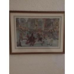 Anton Pieck serie van 3 stuks schilderijen.