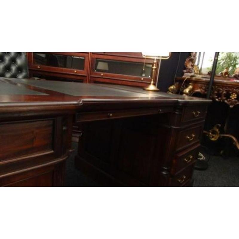 Chesterfield engels bureau 160x75 cm Echt leder nu 798,=