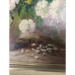 Elisabeth Krüger (1864) Stilleven met bloemen zeer verfijnd