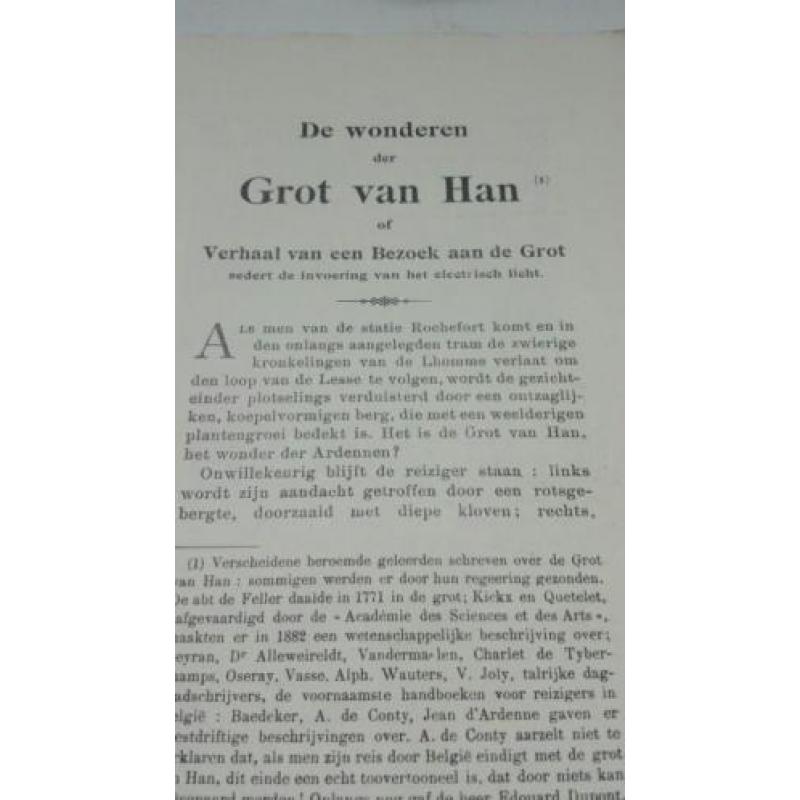 Oud gidsboekje 1922 de wonderen der GROT VAN HAN