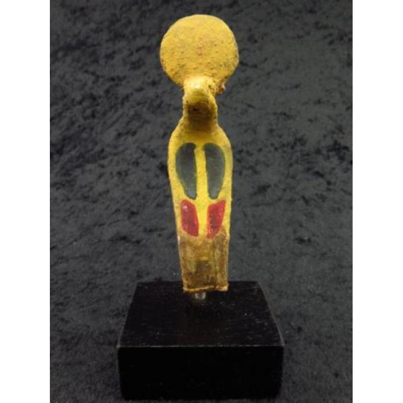Egyptian wooden painted Uraeus cobra