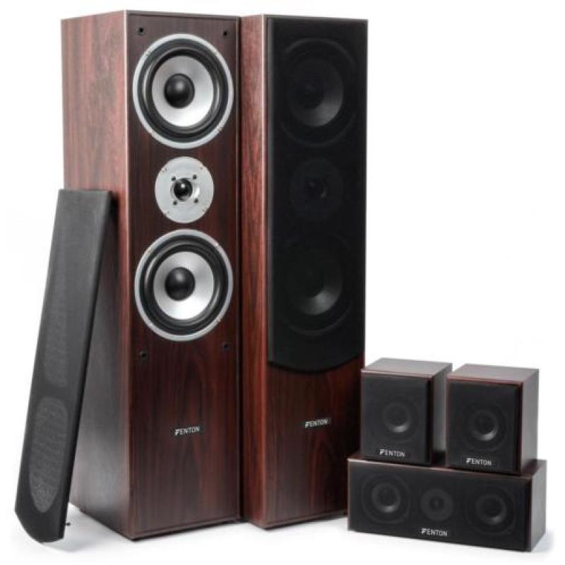 Fenton Thuis bioscoop speaker systeem - Walnoot - 5 delig