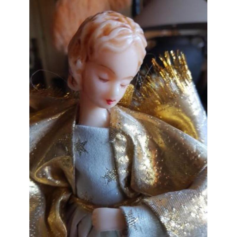 Wassen engel gezichtje Kerst brocante antiek paspop