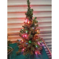 Kerstbomen klein met verlichting, 2x
