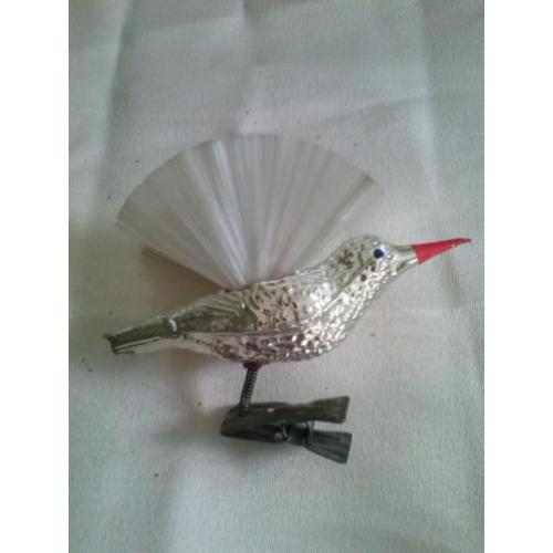 Antieke kerst bal vogel met dubbele vleugels bieden!