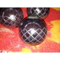 Glazen rookglas kerst ballen handgeslepen glasmotief