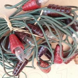 Antieke kerst lichtjes met bakeliet houder