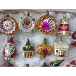 Oude ,Antieke Kerstballen Figuren.
