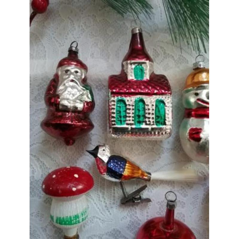 Oude kerstballen kerst figuren kerstversiering kerst ballen