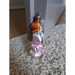 Oude kerstbal antieke kerstbal engel roze glas engeltje