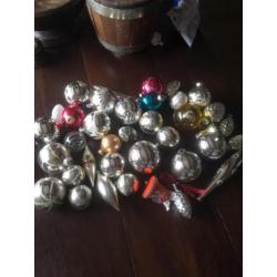 Antieke oude kerstballen set 38 stuks