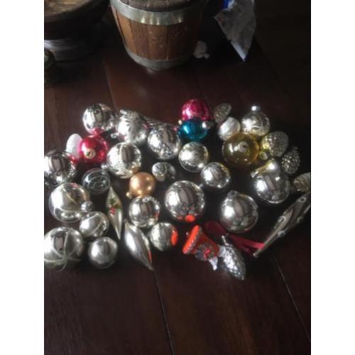 Antieke oude kerstballen set 38 stuks