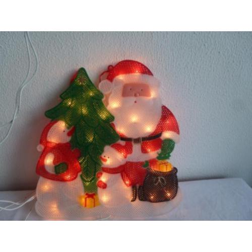 Prachtig vintage verlichte kerstman