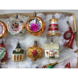 Oude ,Antieke Kerstballen Figuren.