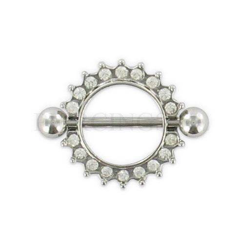 Tepelpiercing shield 12 mm kristallen
