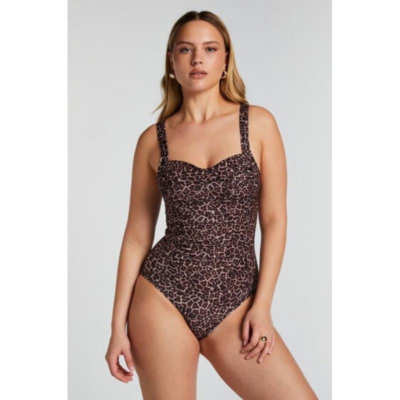 Hunkemöller Badpak Leopard Bruin