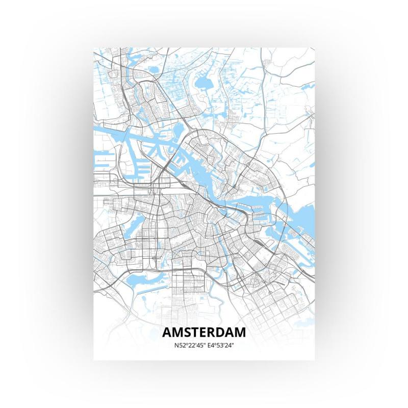 Poster Amsterdam Plattegrond A1 Standaard stijl